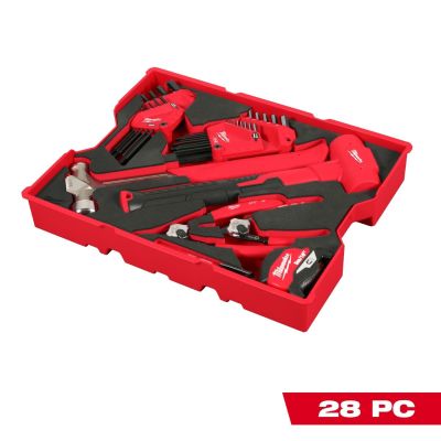 MLW48-22-0161 image(0) - Milwaukee Tool 28 Piece Hex Key and Hammer Set with Tray for PACKOUT Drawers