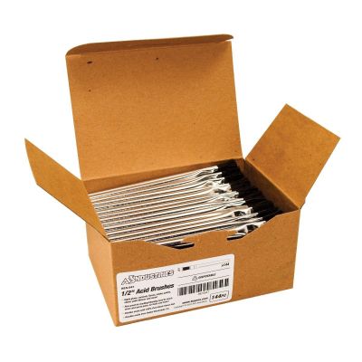 AES547 image(0) - AES Industries 547 Acid Brush, 6 in OAL, 1/2 in Brush, 100% Pure Black Horse Hair, Electrolytic Tin Handle