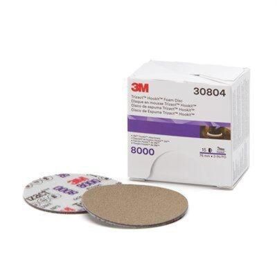 MMM30804 image(0) - 3M Trizact 30804 443SA Series Abrasive Disc, 3 in Dia, P8000 Grit, Hook and Loop, Gray
