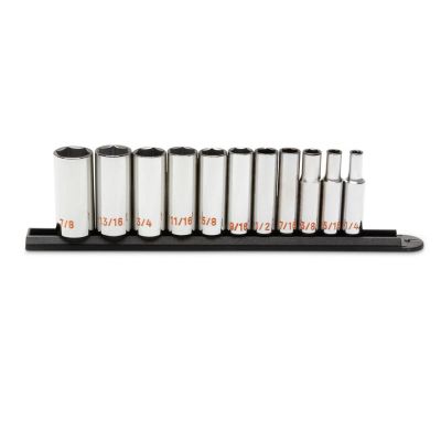 KDT80555H image(0) - GEARWRENCH 11 Piece 3/8" Drive 6 Point SAE Hi-Viz Deep Socket Set