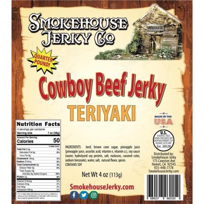 THS960150 image(0) - Tender Heifer Snack Co. Teriyaki Cowboy Cut Beef Jerky - 4 Ounce