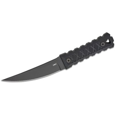 CRK2924 image(0) - CRKT (Columbia River Knife) HZ4 SK-5 Titanium Nitride Plain Blade Fixed Blade Knife with Sheath G10 Handle - Black
