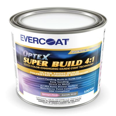 FIB740 image(0) - Fibre glass Evercoat Optex Super Build 100740 Polyester Primer Surfacer, 3.78 L Can, Gray, 4:1 Mixing