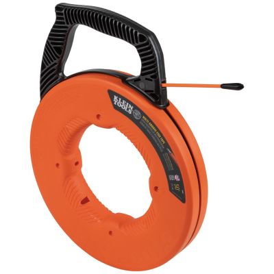 KLE56351 image(0) - Klein Tools Fiberglass Fish Tape with Spiral Steel Leader, 100-Foot