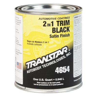TRP4654 image(0) - Transtar Autobody Products 4654 - 2 in 1 Trim - 1 qt Can - Satin Black - 5 to 10 Minute Curing