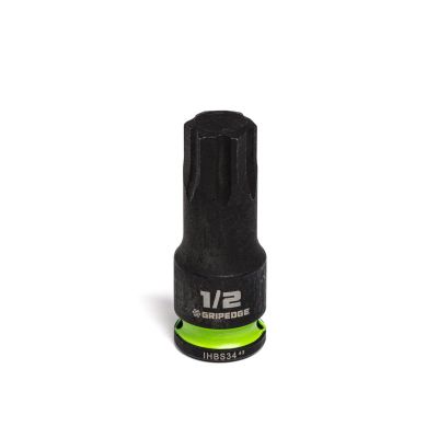 GETIHBS34 image(0) - Grip Edge Tools 1/2" 3/8" Dr short Impact RPT Hex bit socket
