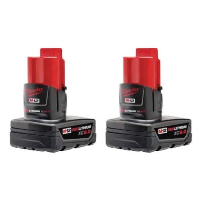 MLW48-11-2462 image(0) - Milwaukee Tool M12 REDLITHIUM XC High Capacity 6.0AH BATTERY 2PK