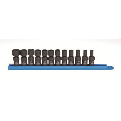 KDT84905 image(0) - GearWrench 12 Piece 1/4 Inch Drive 6 Point Standard Universal Impact Metric Socket Set
