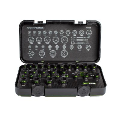 GETMTS39S image(0) - Grip Edge Tools 39-PC 1/4, 3/8 & 1/2" Drive Low Profile, Standard, Exta Long & Security Triple Square Master Bit Socket Set