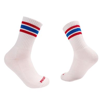 RDB1024 image(0) - Redback Everyday Womens Crew White Stripe Red Blue