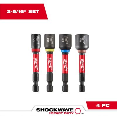 MLW49-66-4566 image(0) - Milwaukee Tool 4 Piece 2-9/16 Inch Magnetic Nut Driver Set