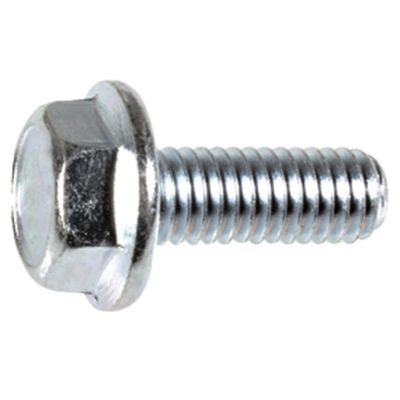 AVC17316 image(0) - AUVECO 17316 Hex Flange Head License Plate Screw, M6 x 1 mm Screw x 16 mm L, Zinc/Clear
