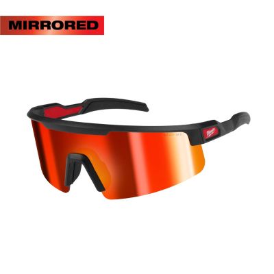 MLW48-73-2506 image(0) - Milwaukee Tool Wrap Around Safety Glasses - Red Mirrored Anti-Scratch Lens