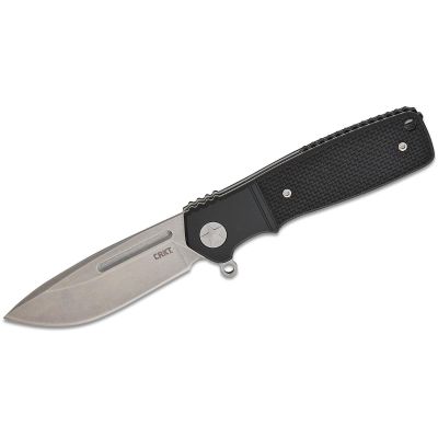 CRKK246KXP image(0) - CRKT (Columbia River Knife) Homefront Compact S35VN Stonewash Plain Blade Folding Knife with Liner Lock G10 w/Aluminum Bolster Handle - Silver/Black