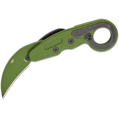 CRK4040BG image(0) - CRKT (Columbia River Knife) Provoke D2 Cerakote Plain Blade Folding Knife with Kinematic Aluminum Handle - Metallic Green