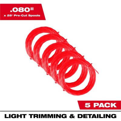 MLW49-16-2810 image(0) - Milwaukee Tool 5Pk Of 25' Pre-Cut 080 Trimmer Line
