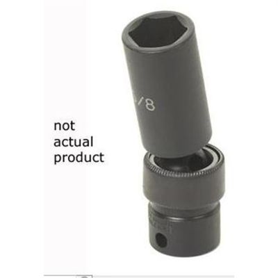 GRE1018UD image(0) - Grey Pneumatic 3/8" Drive x 9/16" Deep Universal Socket 6 Point - Black