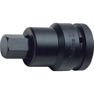 KKN18107-22-19 image(0) - Ko-ken USA 18107.22-19 1 Sq. Dr. Bit Socket 19mm Hex Length 98mm