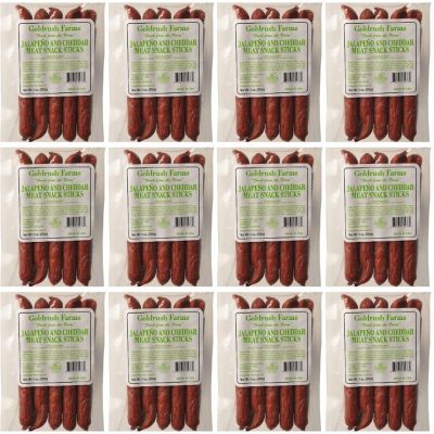 GRJ72273 image(0) - Gold Rush Jerky Jalapeno and Cheddar "Fresh from the Farm" Meat Snack Stick 8 oz - 12 Count (6 lbs.)