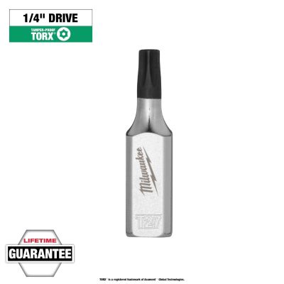 MLW45-34-1155 image(0) - Milwaukee Tool 1/4 Inch Drive T27 Tamper Proof TORX Bit Socket