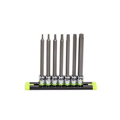 GETHAM7LS image(0) - Grip Edge Tools 7-PC 1/4'' Dr Long Metric RPT Hex Driver Set