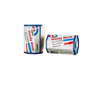 USC38082 image(0) - US Chemical Handy Mask 38082 Hand Masking Tape and Paper Roll, 7 in W x 65 ft L