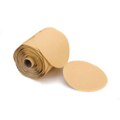 MRK23314080 image(0) - Mirka Abrasives Bulldog Gold 23314080 23 Series Semi-Open Coated Link Roll Sanding Disc, 5 in, P80 Grit, Aluminum Oxide