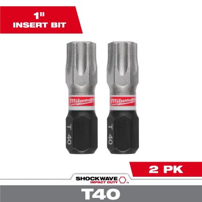 MLW48-32-4438 image(0) - Milwaukee Tool SHOCKWAVE Impact Duty 1 Inch T40 INSERT BIT 2Pk