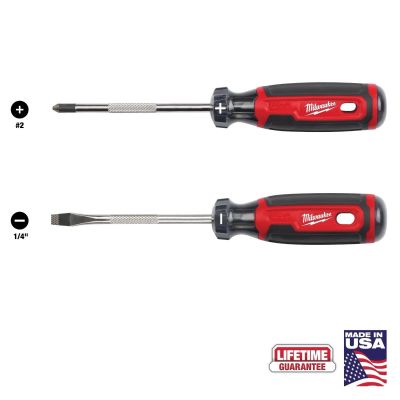MLWMT200-2 image(0) - Milwaukee Tool 2PC Cushion Grip Screwdriver Set (USA)
