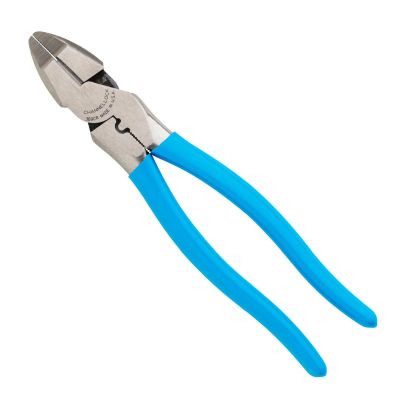 CHA369CR image(0) - Channellock 9.5-inch XLT Round Nose Linemen Pliers With Crimper 369CR