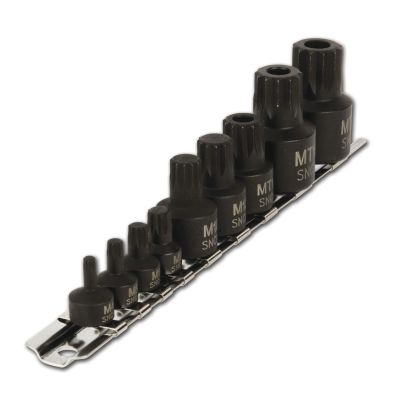 WLMW38965 image(0) - Wilmar Corp. / Performance Tool 9 pc. Impact Triple Square Bit Sockets