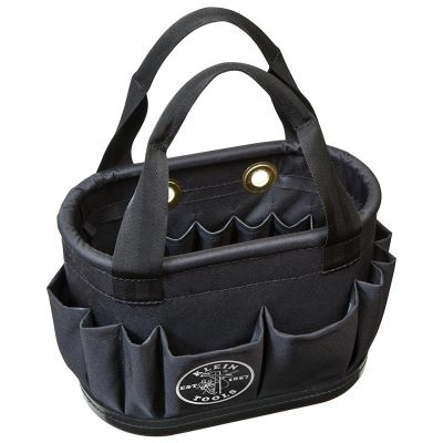 KLE5144HBS image(0) - Klein Tools Hard-Body Bucket, 15-Pocket Oval Bucket, Orange/Black