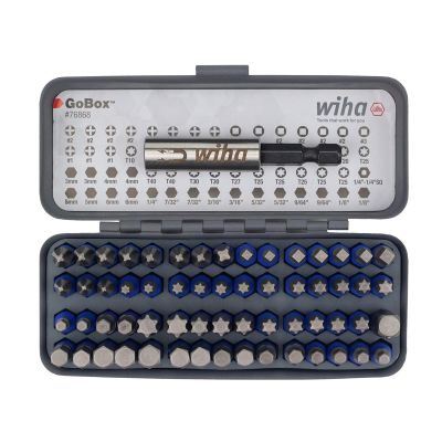 WIH76868 image(1) - Wiha Tools 61 Piece TerminatorBlue GoBox Bit Set - 1 Inch