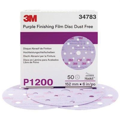 MMM34783 image(0) - 3M 34783 260L Series Dust Free Abrasive Disc, 6 in Dia, P1200 Grit, Hook and Loop, Purple