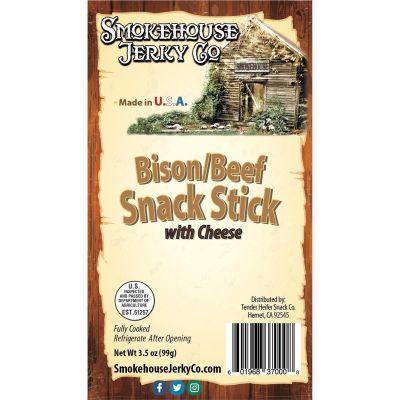 THS370008 image(0) - Tender Heifer Snack Co. Bison Exotic Snack Sticks with Cheese - 3 Ounce