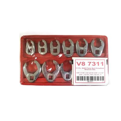 V8T7311 image(1) - V-8 Tools 11 PC. SAE FLARE NUT CROWFOOT WR. SET