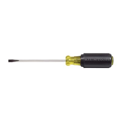 KLE60110 image(0) - Klein Tools 3/16-Inch Cabinet Screwdriver, 10-Inch Round Shank