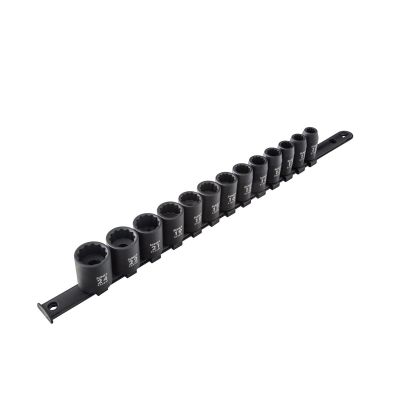 SUN2679A image(0) - SUNEX 1/2" Dr. 13pc Metric 12-Point Impact Socket Rail Set