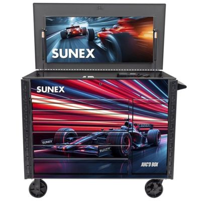 SUN8065PCGRYGP image(0) - SUNEX TOOLS 50-inch Gray 7 Drawer Power Cart - Grand Prix