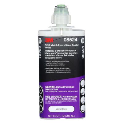 MMM08524 image(0) - 3M OEM Match Epoxy Seam Sealer 08524, White, 200 ml Cartridge, 6/Case