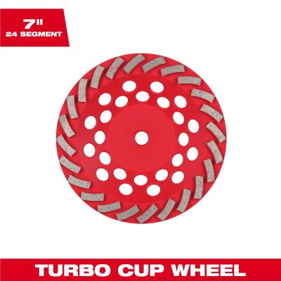 MLW49-93-7796 image(0) - Milwaukee Tool 7 inch DIAMOND MAX Turbo Diamond Cup Wheel - 24 Segment