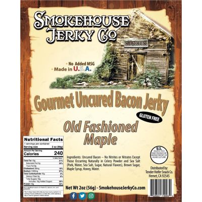 THS749930 image(0) - Tender Heifer Snack Co. Old Fashioned Maple Gourmet Uncured Bacon Jerky - 2 Ounce