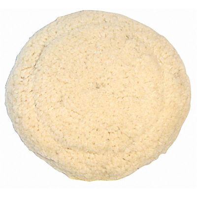 BUF7503G image(0) - Buff And Shine 7503G Buffing Grip Pad, 7-1/2 in Dia, Hook and Loop Attachment, 100% Twisted Wool Pad, Natural