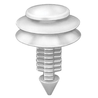 AVCAP17075 image(0) - AUVECO AP17075 Triple Head Type 9 Trim Panel Retainer, (33/64 in Dia Top x 3/4 in Dia Bottom) Head, Nylon, White