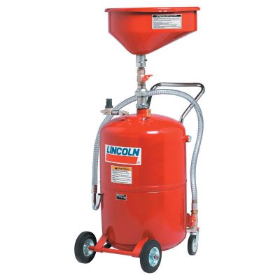 LIN3614 image(1) - Lincoln Lubrication Pressurized Used Oil Steel Evacuation Drain - 20 Gallon Capacity, Red