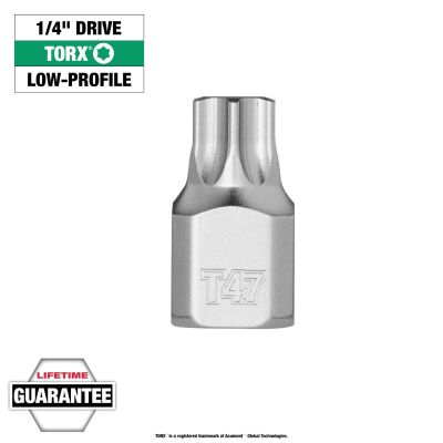 MLW45-34-1113 image(0) - Milwaukee Tool 1/4 Inch Drive T47 Low-Profile TORX Bit Socket