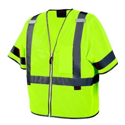 SRWV1023960U-3XL image(0) - Pioneer Mesh Short Sleeve Safety Vest  - Color:  Hi-Vis Yellow/Green  - Size: 3XL