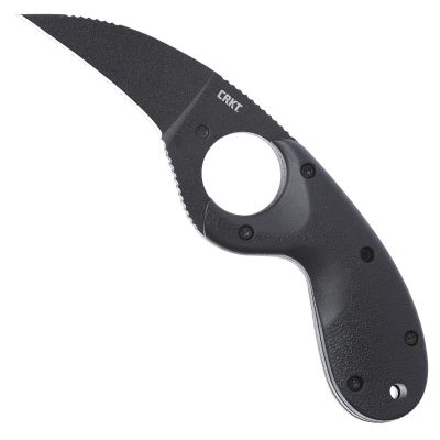 CRK2516K image(0) - CRKT (Columbia River Knife) Bear Claw AUS 8 Powder Coat Plain Blade Fixed Blade Knife with Sheath Glass-Reinforced Nylon Handle - Black