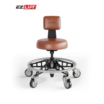 VYPRSM-BR-B-EZ image(0) - Vyper Industrial 400 lb Capacity Robust Steel Max Ez-Lift Shop Chair - Brown/Black
