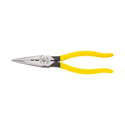 KLED2038N image(0) - Klein Tools Pliers, Needle Nose Side Cutters with Stripping, 8-Inch